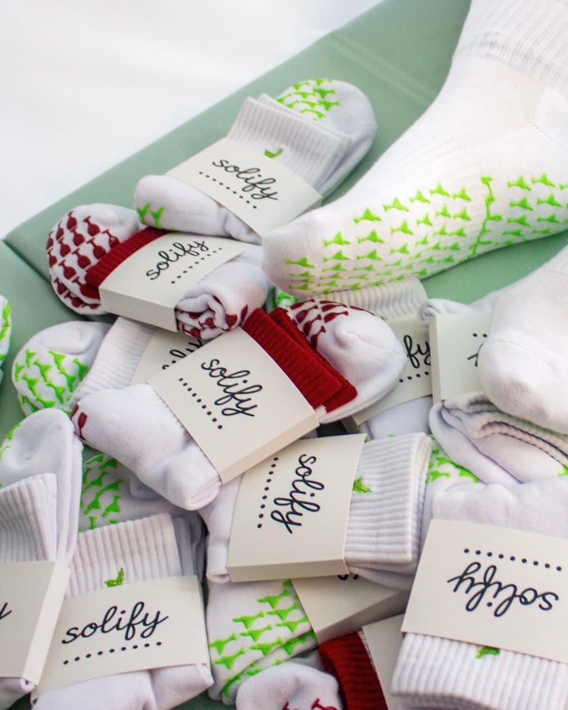 Solify Socks custom grip socks for boutique fitness studios