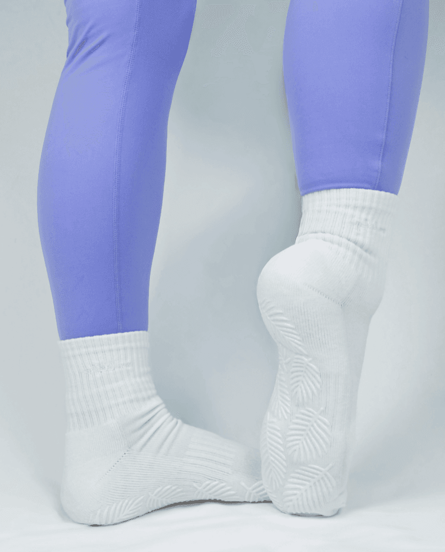 Miami Palms grip sock — palm leaf rubber grip pattern on the sole